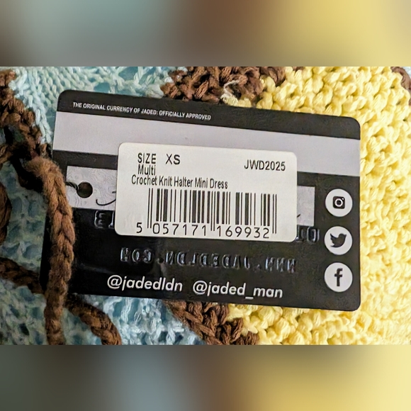 Jaded London GABRYELLE CROCHET MINI DRESS IN MULTI NWT - Picture 9 of 9